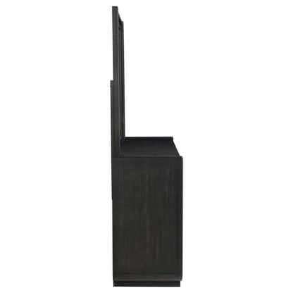 Leandro 8-drawer Bedroom Dresser with Mirror Burnished Black
