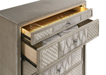 Lorient 5-piece Queen Bedroom Set Ivory and Camel