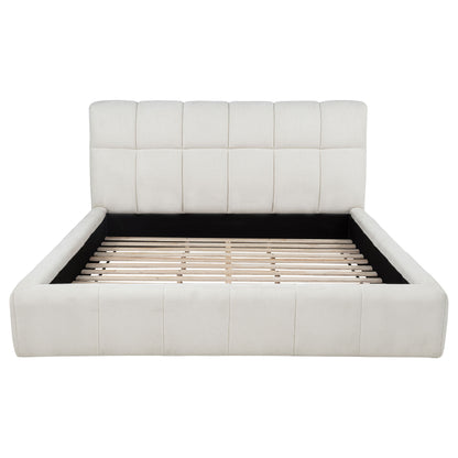 Nollet 48-inch Upholstered California King Platform Bed Cream