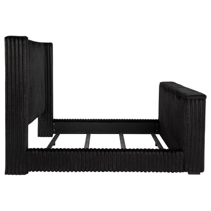 Centergrove Upholstered California King Wingback TV Bed Black