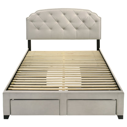 Marianna 4-drawer Upholstered Eastern King Storage Bed Cream
