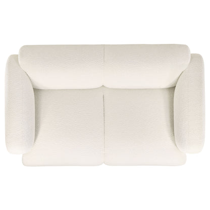 Dorset 2-piece Upholstered Round Track Arm Sofa Set White