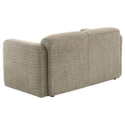 Dorset 2-piece Upholstered Round Track Arm Sofa Set Brown