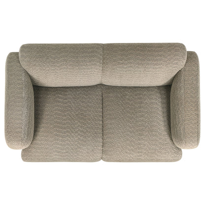 Dorset 2-piece Upholstered Round Track Arm Sofa Set Brown