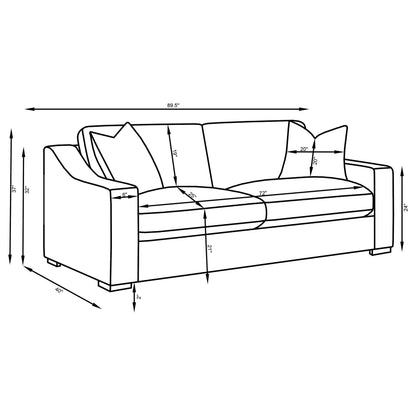 Ashlyn 3-piece Upholstered Track Arm Sofa Set Sand