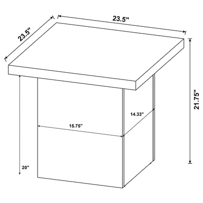 Devar 3-piece Square Coffee and End Table Set Dark Pine