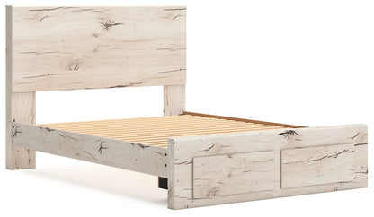 Queen Panel Storage Bed with Mirrored Dresser and Chest