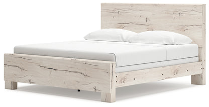 King Panel Bed with Mirrored Dresser and Chest