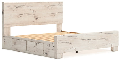 King Panel Bed with Mirrored Dresser, Chest and Nightstand