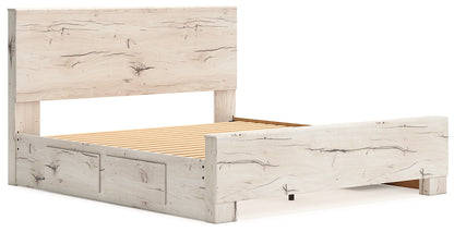 King Panel Bed with Mirrored Dresser and Chest