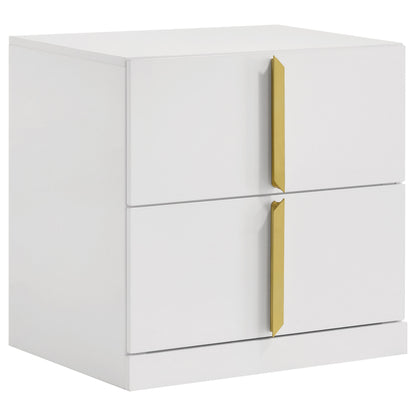 Ines 4-piece Eastern King Bedroom Set Navy and White High Gloss