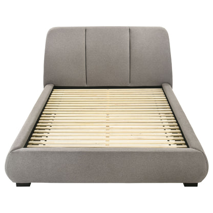 Mokena 46-inch Upholstered California King Platform Bed Taupe