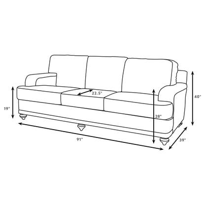 Glenn Upholstered English Arm Sofa Light Grey and Grey