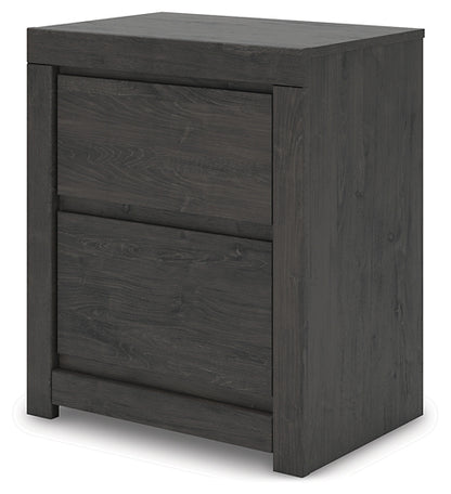 King Panel Storage Bed with Mirrored Dresser, Chest and Nightstand