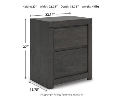 King Panel Storage Bed with Mirrored Dresser and Nightstand