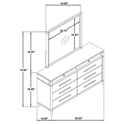 Gracemont 8-drawer Bedroom Dresser with Mirror White