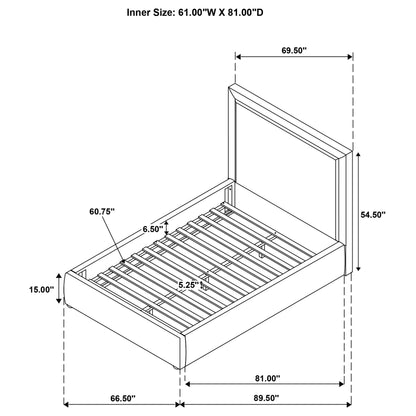 Lawson 55-inch Upholstered Queen Platform Bed Light Saddle