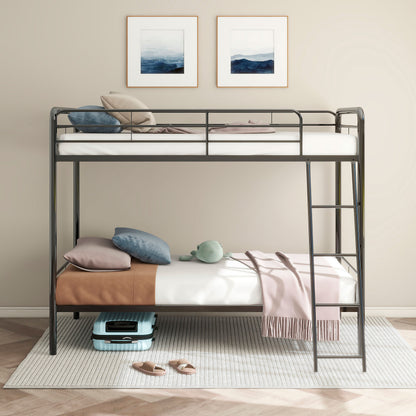 Carson Metal Twin Over Twin Bunk Bed Glossy Black