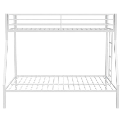 Alevera Metal Twin Over Full Bunk Bed with Ladder White