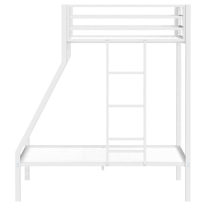 Alevera Metal Twin Over Full Bunk Bed with Ladder White