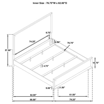 Gracemont 57-inch Eastern King Panel Bed Grey and White