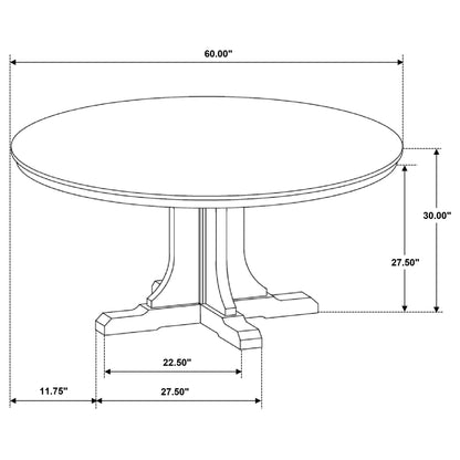 Hartville 5-piece Round Dining Table Set Natural Light Brown