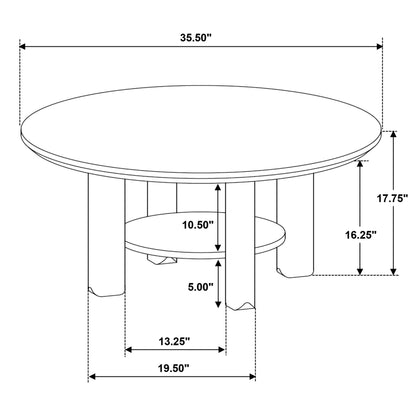 Ottowa 3-piece Round Wood Coffee Table Set Washed Oak