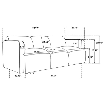 Dorset Fabric Upholstered Round Track Arm Sofa White