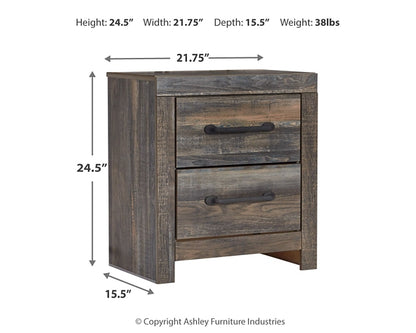 Drystan Full Panel Bed with 2 Storage Drawers with Mirrored Dresser, Chest and Nightstand