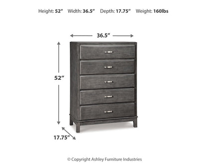 Caitbrook  Storage Bed With 8 Storage Drawers With Mirrored Dresser And Chest