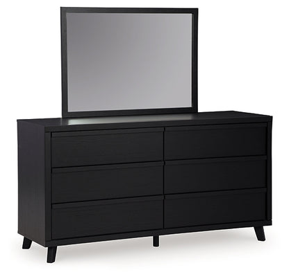 Danziar Queen Panel Headboard with Mirrored Dresser and Nightstand
