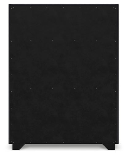 Londer California King Panel Bed with Mirrored Dresser, Chest and Nightstand