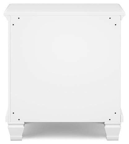 Fortman Queen Panel Bed with Mirrored Dresser and Nightstand