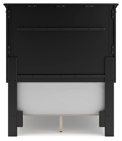 Lanolee Twin Panel Bed with Mirrored Dresser and Nightstand