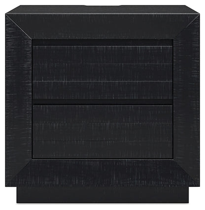 Londer California King Panel Bed with Mirrored Dresser and Nightstand