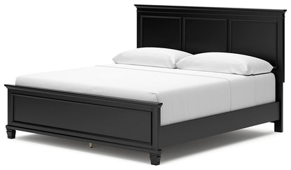 Lanolee King Panel Bed with Mirrored Dresser and Chest