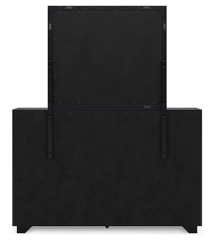 Londer Queen Panel Bed with Mirrored Dresser and Nightstand