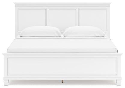 Fortman King Panel Bed with Mirrored Dresser and Nightstand