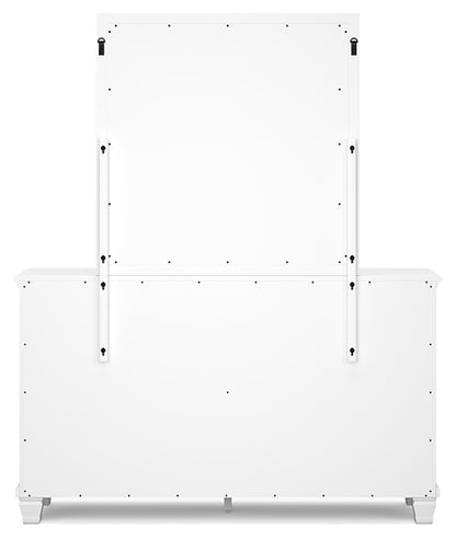 Fortman Full Panel Bed with Mirrored Dresser and Chest