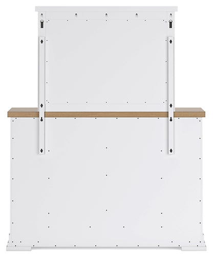 Ashbryn California King Panel Storage Bed with Mirrored Dresser, Chest and Nightstand