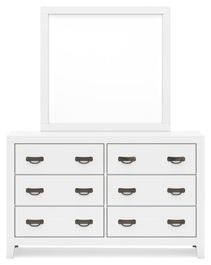 Binterglen King Panel Bed with Mirrored Dresser