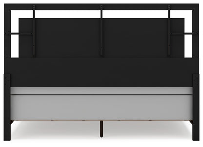 Covetown King Panel Bed with Mirrored Dresser and Chest