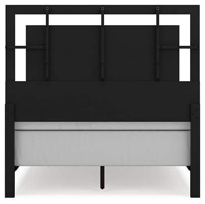 Covetown Full Panel Bed with Mirrored Dresser and Nightstand