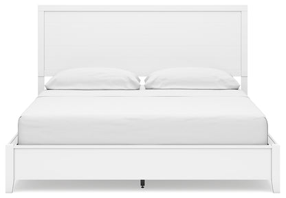 Binterglen California King Panel Bed with Mirrored Dresser and Chest