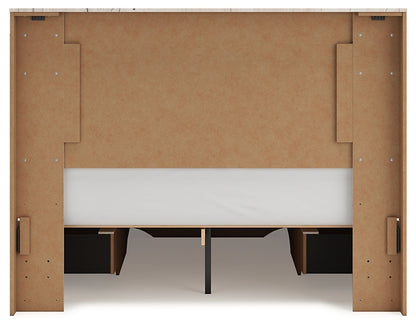 Lawroy Queen Panel Storage Bed with Mirrored Dresser and Chest