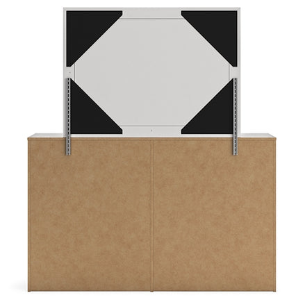 Cayboni King Panel Bed with Mirrored Dresser and Chest