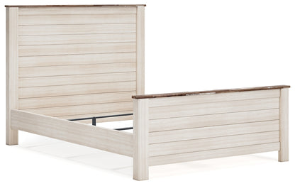 Willowton Queen Panel Bed with Mirrored Dresser and Nightstand