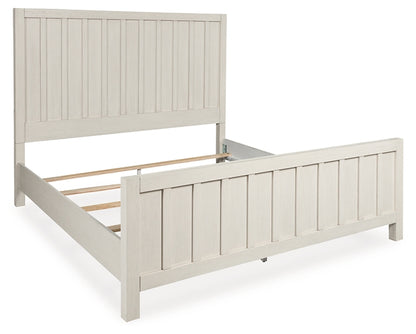 Shaybrock King Panel Bed with Mirrored Dresser and Chest