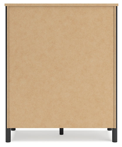 Cadmori King Upholstered Panel Bed with Mirrored Dresser and Chest