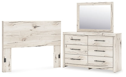 Lawroy Queen Panel Headboard with Mirrored Dresser